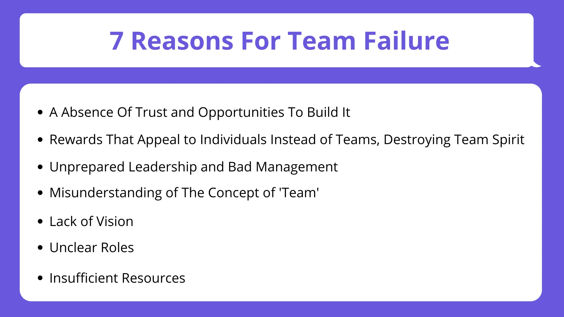 7 Reasons For Team Failure and How to Overcome It