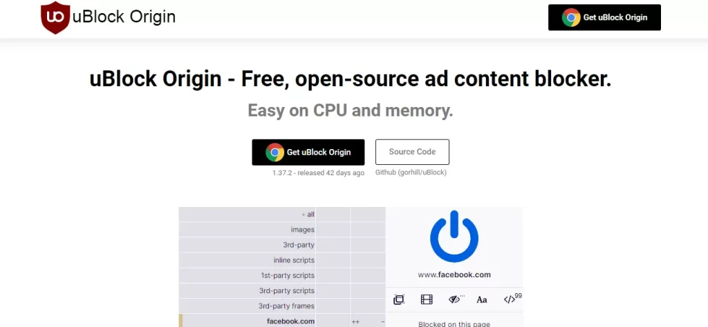 Ad Blockers for Chrome : uBlock Origin