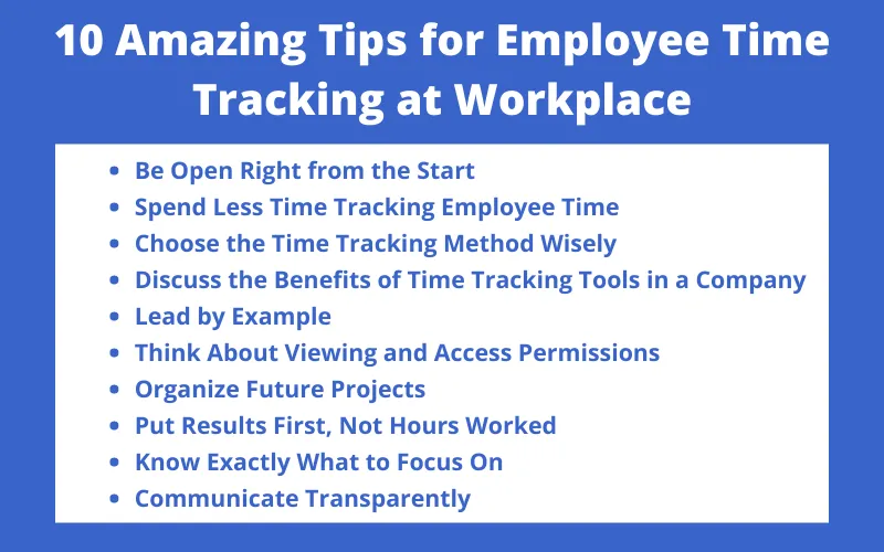 10 Amazing Tips for Employee Time Tracking at Workplace