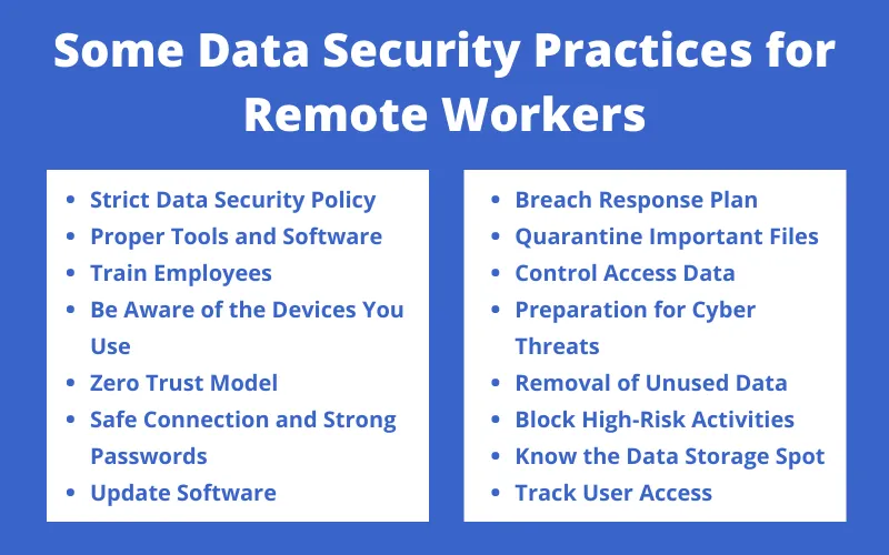 Some Data Security Practices for Remote Workers