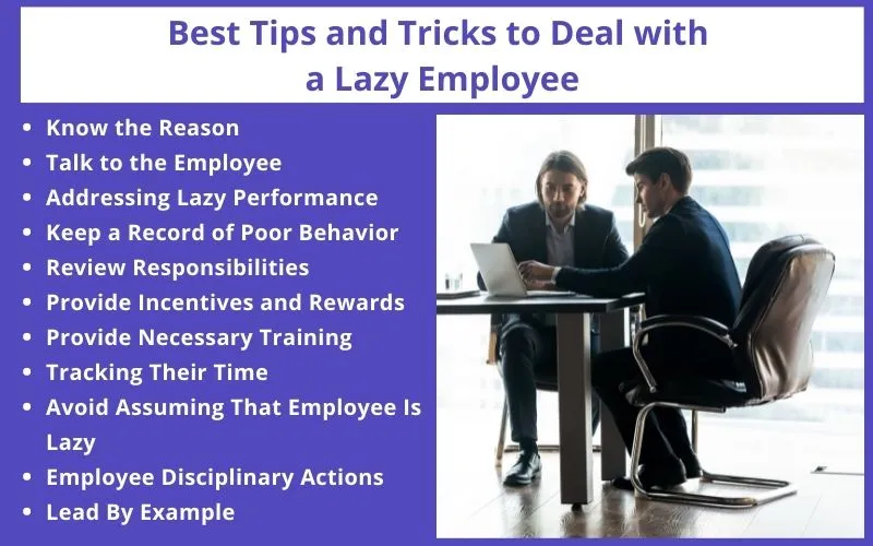 list of tips and tricks to deal with a lazy employee