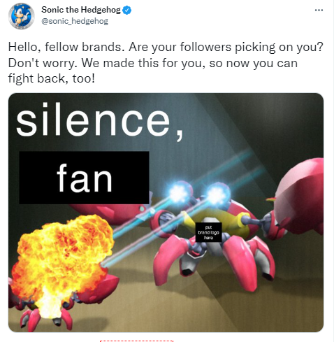 Sonic The Hedgehog silence brand meme